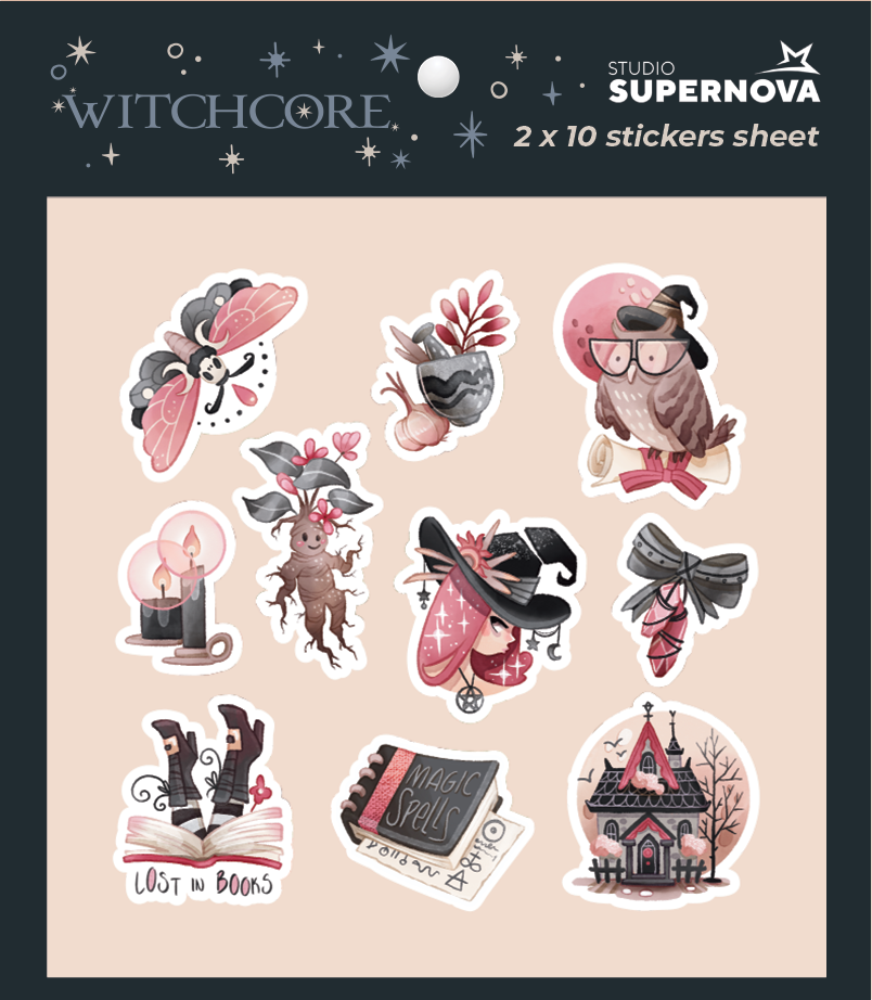 Set 20 Sticker illustrati - Witchcore 2