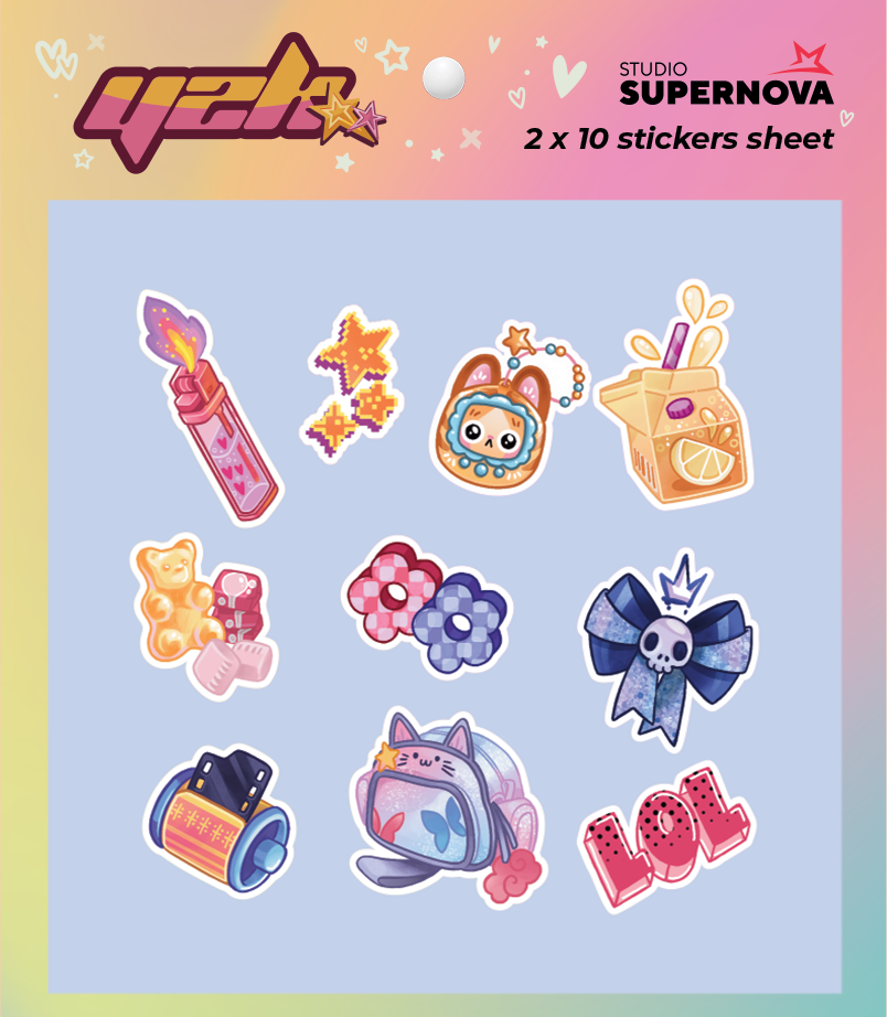 Set 20 Sticker illustrati - Y2K 1