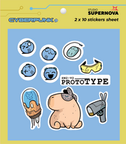 Set 20 Sticker illustrati - Cyberpunk 3