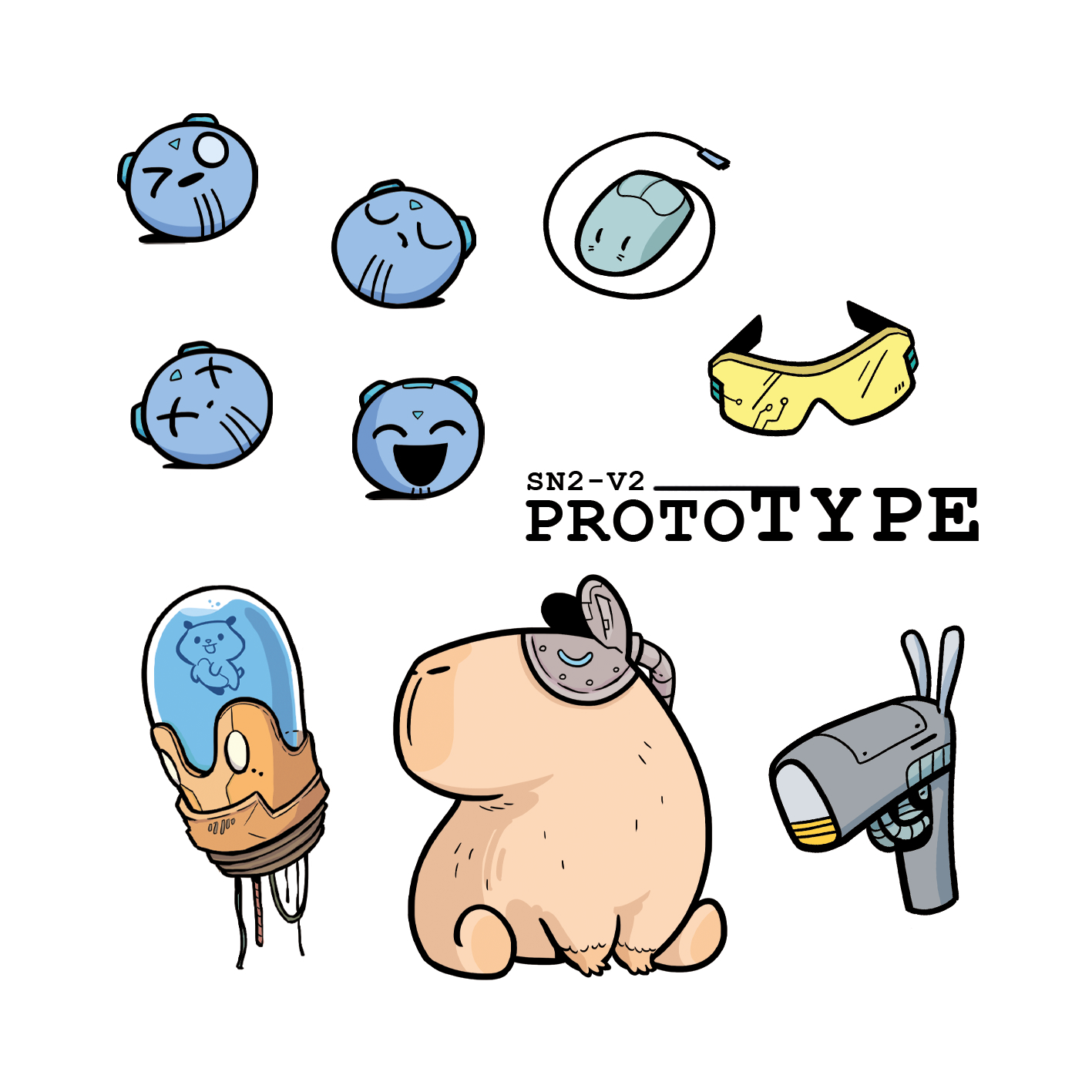 Set 20 Sticker illustrati - Cyberpunk 3