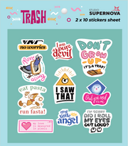 Set 20 Sticker illustrati - Trash 1
