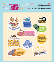 Set 20 Sticker illustrati - Trash 2