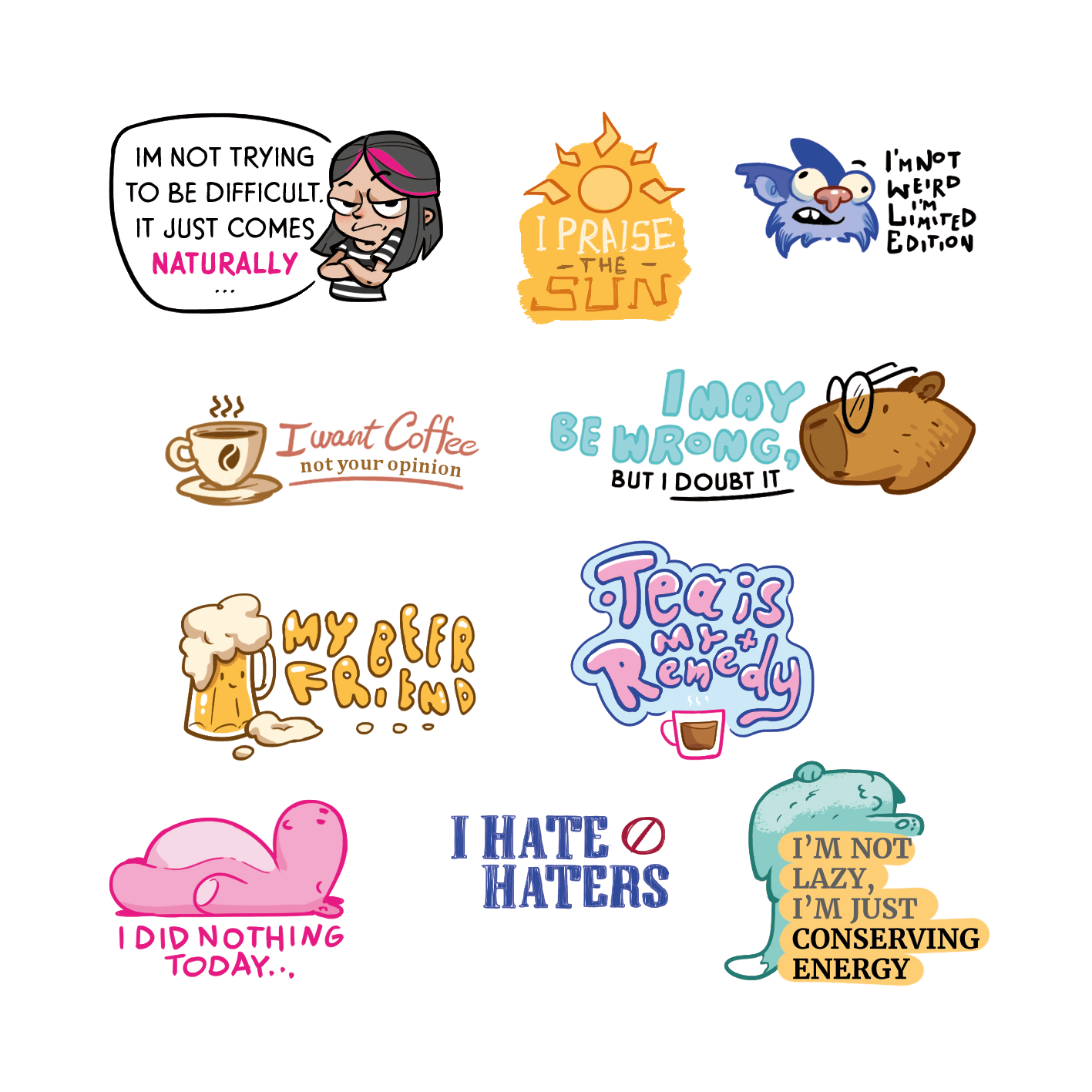 Set 20 Sticker illustrati - Trash 3