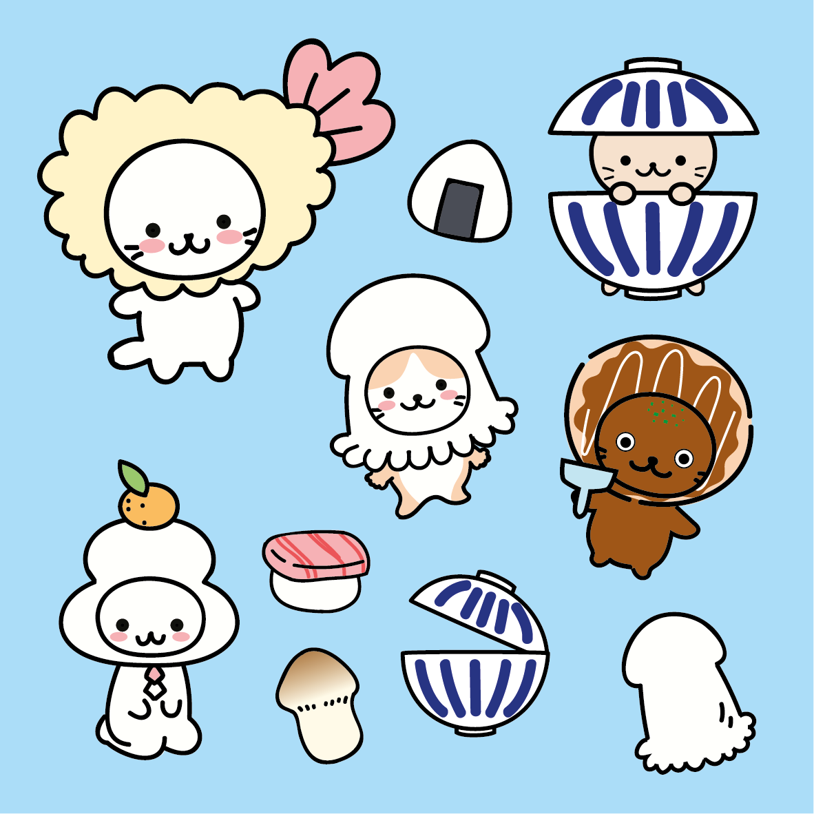 Set 20 Sticker illustrati - Kawaii 2