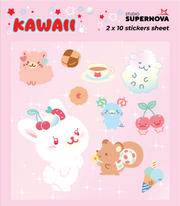 Set 20 Sticker illustrati - Kawaii 3