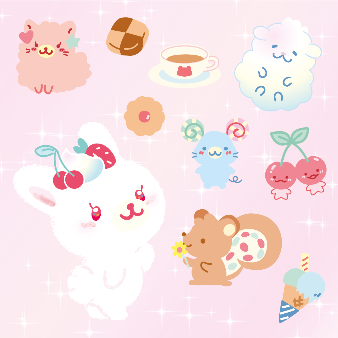 Set 20 Sticker illustrati - Kawaii 3