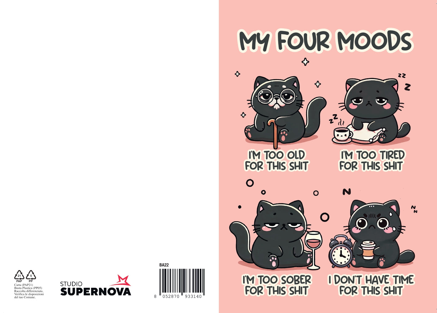 BIGLIETTO D'AUGURI MY FOUR MOODS