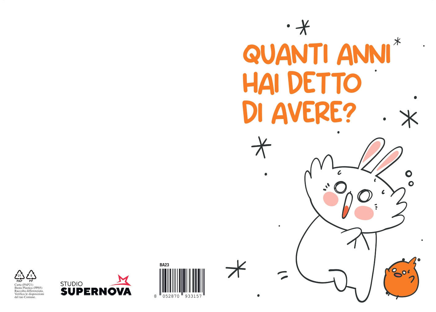 BIGLIETTO D'AUGURI QUANTI ANNI