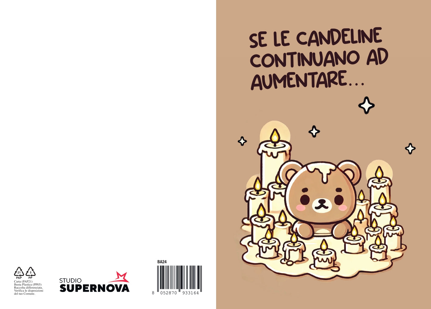BIGLIETTO D'AUGURI CANDELINE