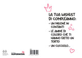 BIGLIETTO D'AUGURI WISHLIST DI COMPLEANNO