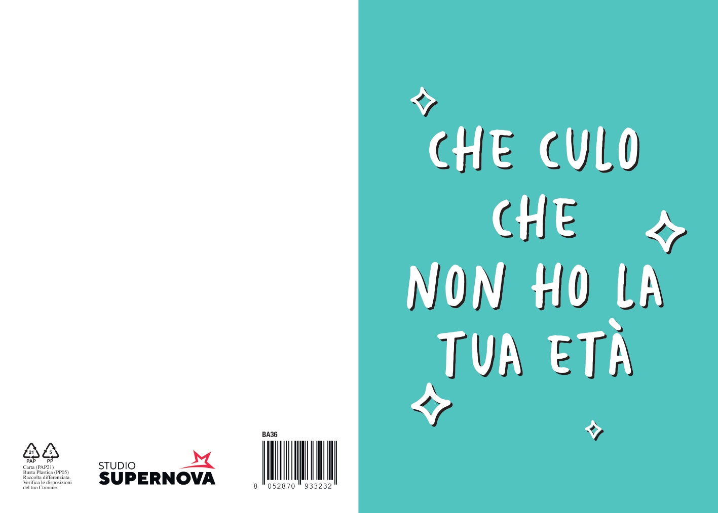 BIGLIETTO D'AUGURI CHE CULO