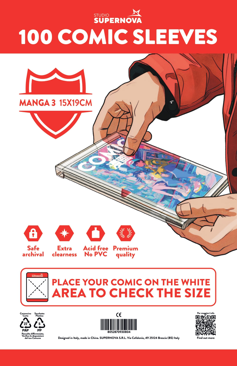 Buste Protettive Per Fumetti Studio Supernova - Formato Bonelli 3 (18,6x22,7cm), 50 Pezzi, In Polipropilene - Foto 8