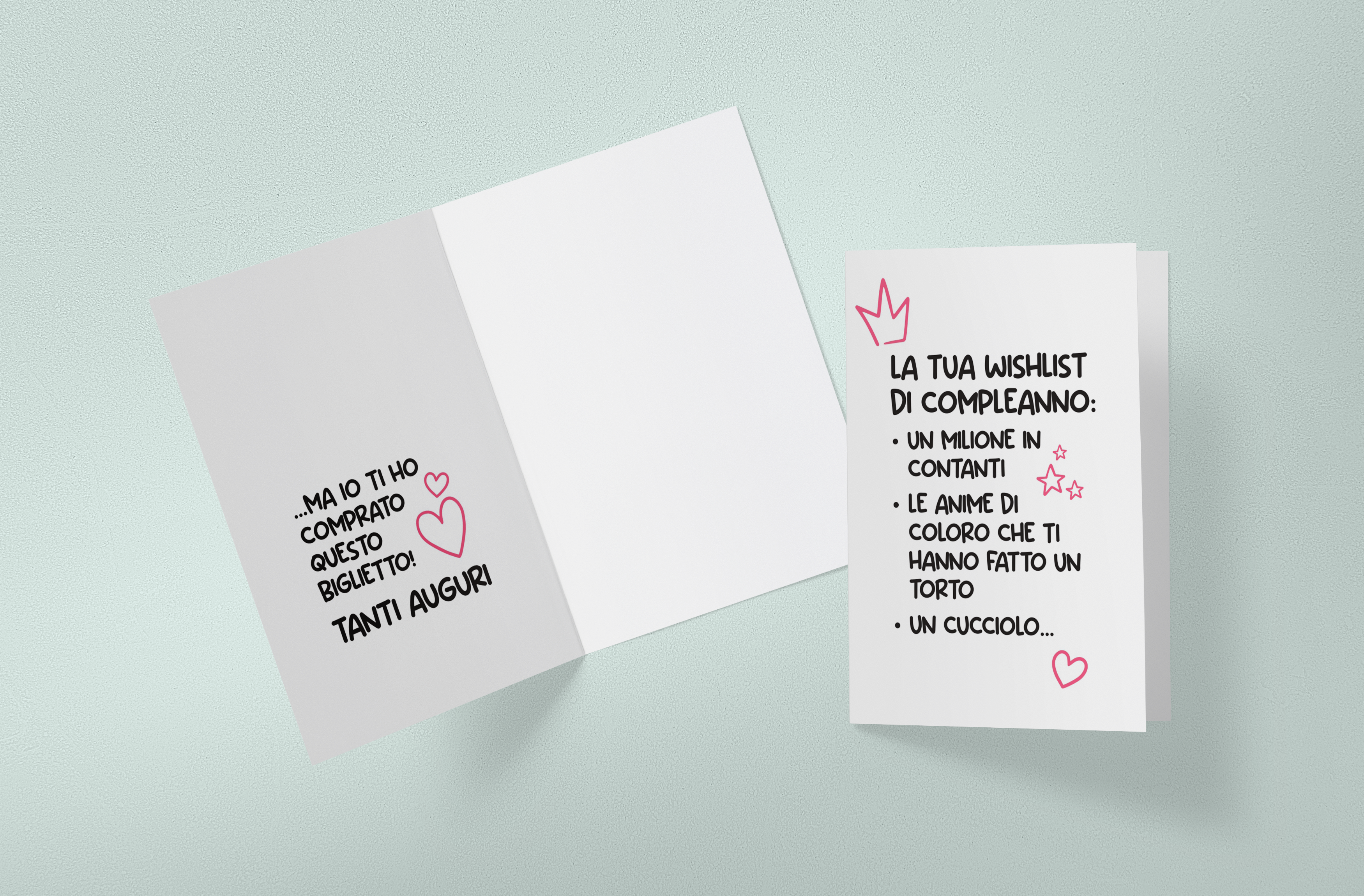 BIGLIETTO D'AUGURI WISHLIST DI COMPLEANNO