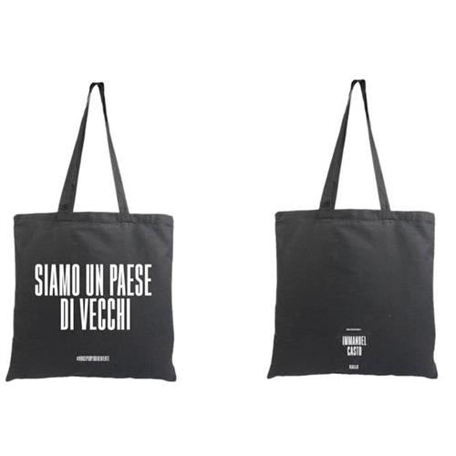 TOTE BAG - NERA - NSPPDN 4 - SIAMO IN UN PAESE DI VECCHI