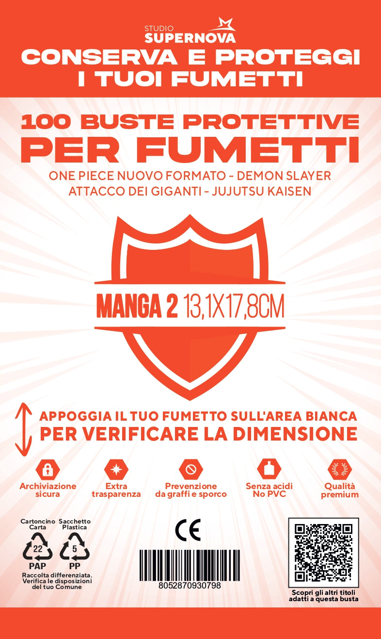 100 BUSTE PROTETTIVE MANGA 2 (13,1 x 17,8 cm)